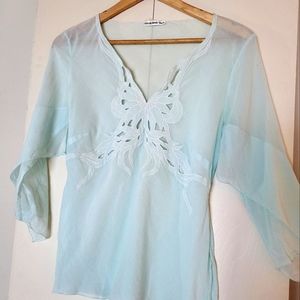 Vintage Vivienne Tam embroidered blouse